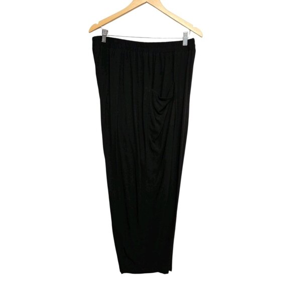 Bloomchic Pants Women's Plus 26 Black Cropped Gauze Pull On Elastic Waist Casual - Picture 3 of 7